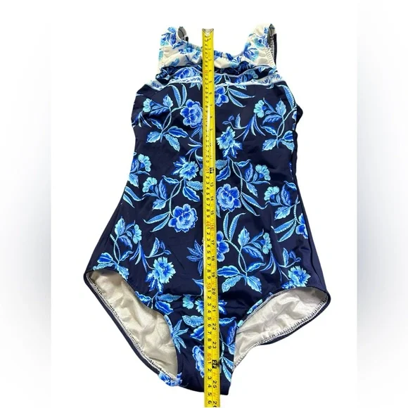 MAXINE OF HOLLYWOOD modest tummy control full neck maillot one piece swimsuit - Picture 7 of 8